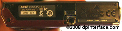 nikon s60 bottom